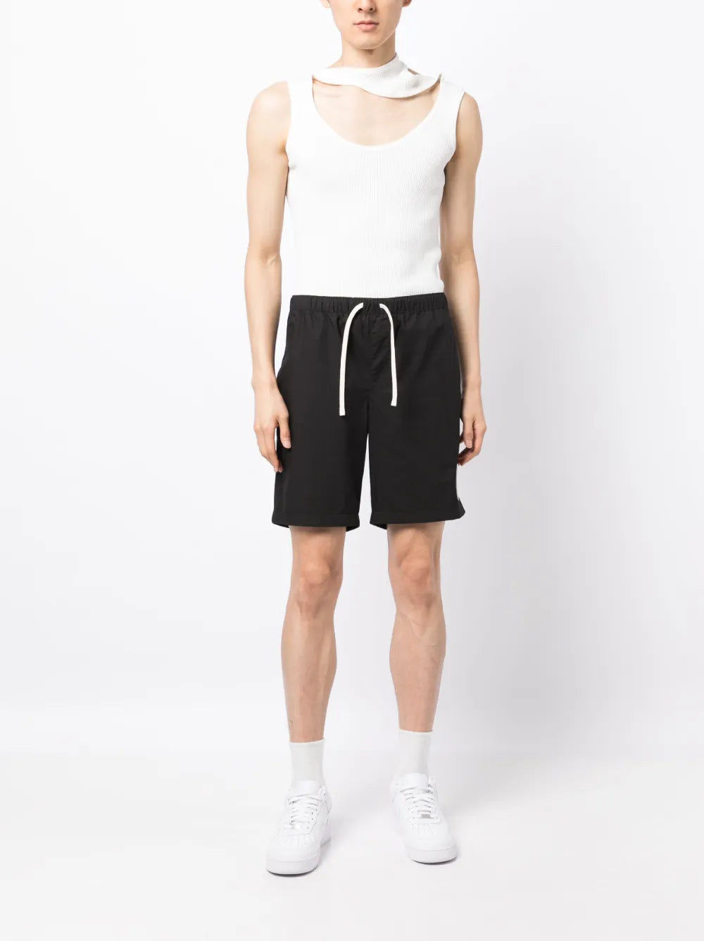 Logo-Patch Cotton Shorts