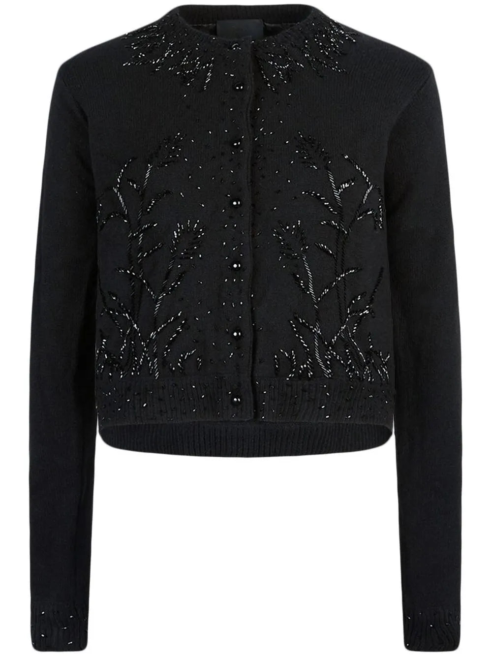 Embroidered Button-Down Cardigan