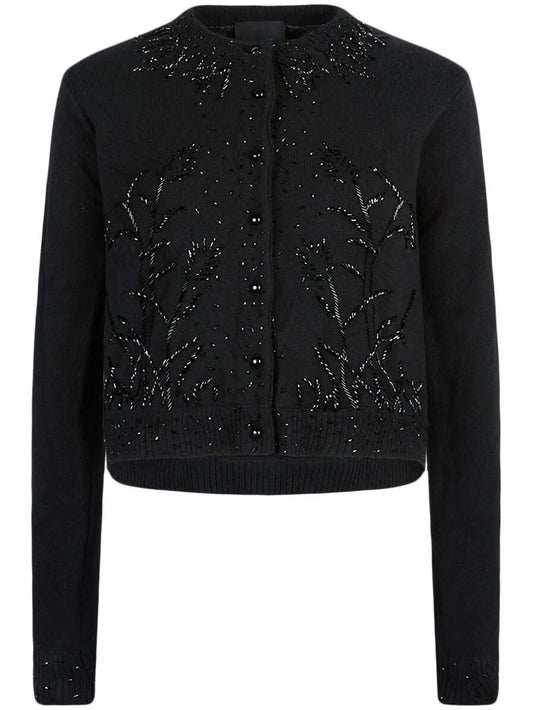 Embroidered Button-Down Cardigan
