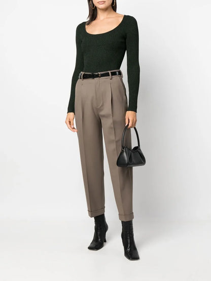 High-Rise Tailored Trousers