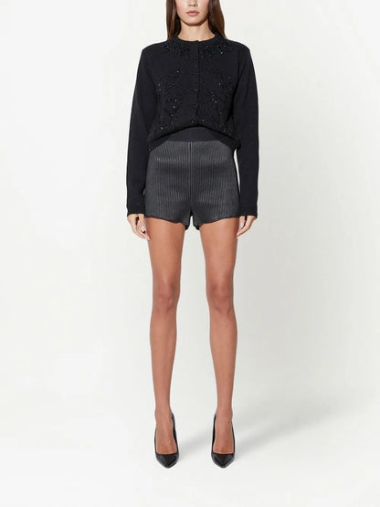 Slim-Fit Ribbed Shorts