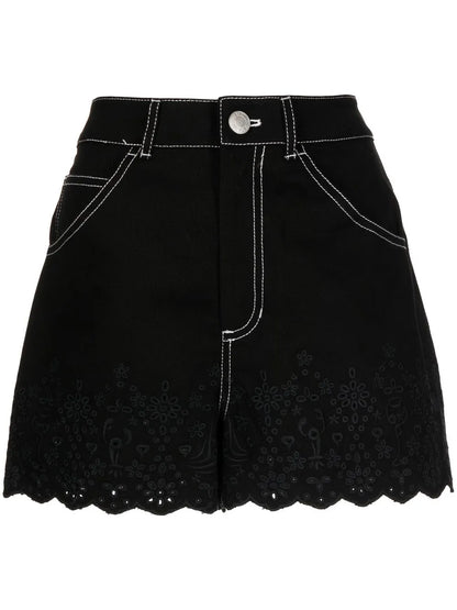 Embroidered Fitted Shorts