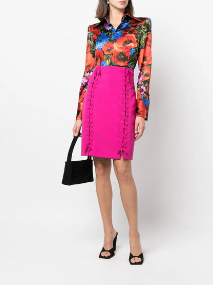 Tie-Fastening Pencil Skirt