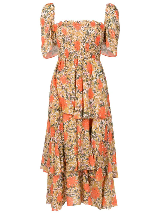 Zelza Floral-Print Tiered Dress