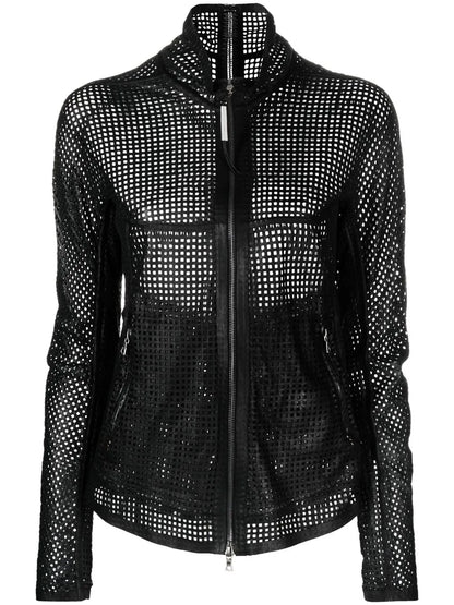 Sheer Mesh Zip-Up Jacket