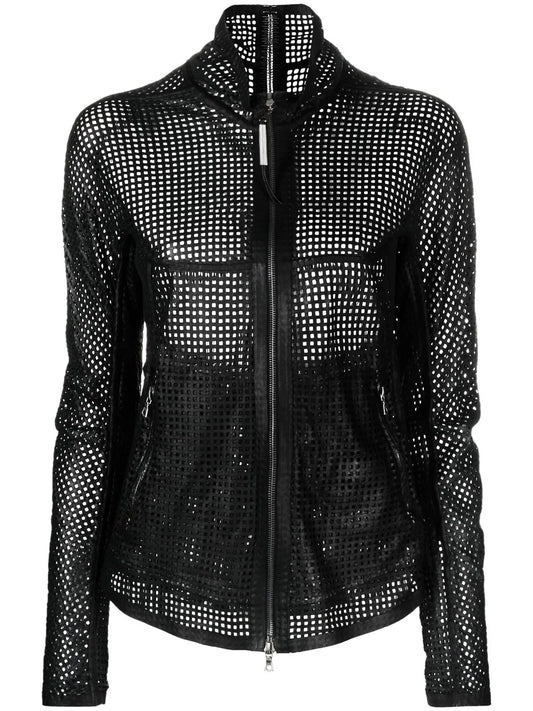 Sheer Mesh Zip-Up Jacket