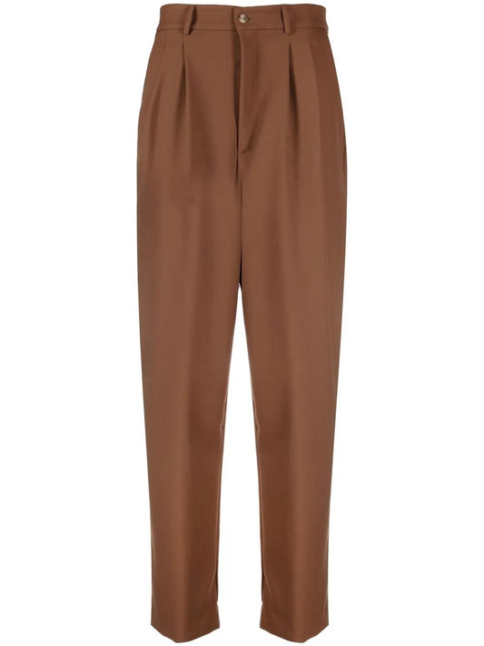 Pleated Straight-Leg Trousers