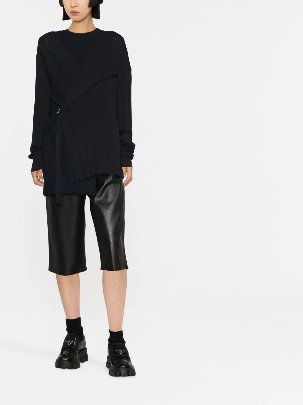 V-Neck Asymmetric Wrap Jumper