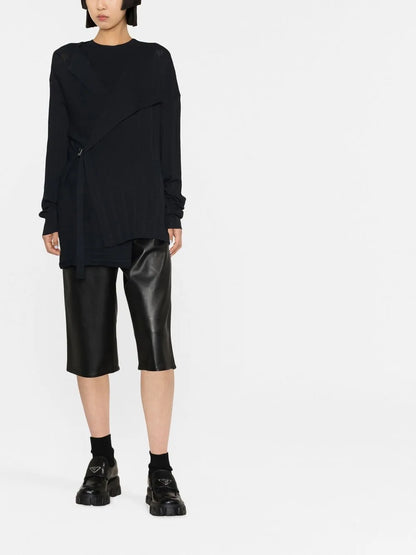 V-Neck Asymmetric Wrap Jumper