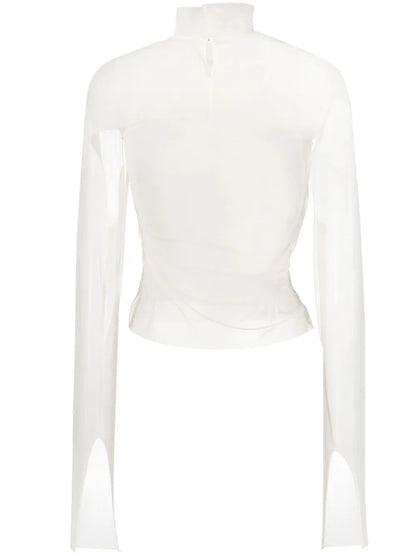 High-Neck Mesh Top