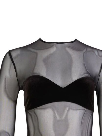 Mesh Panel Bodycon Dress