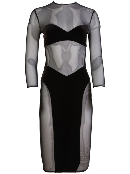 Mesh Panel Bodycon Dress
