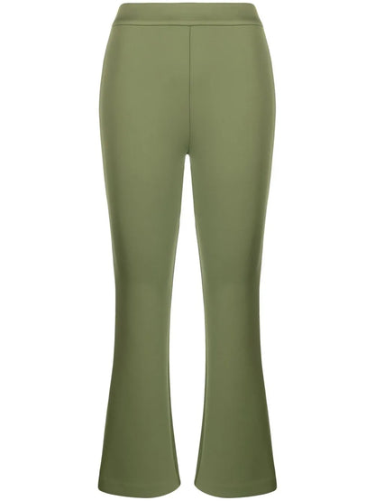 Mid-Rise Flared Cropped Trousers
