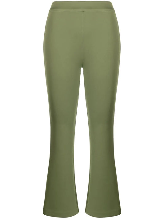 Mid-Rise Flared Cropped Trousers
