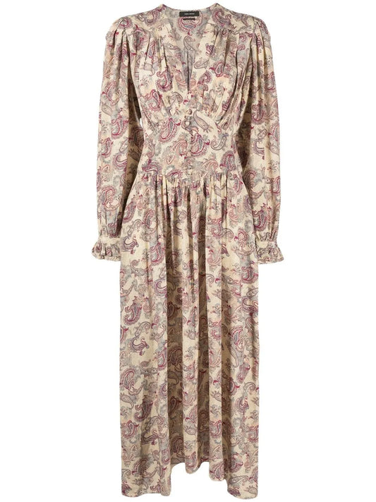 Myrala Paisley-Print Midi-Length Dress