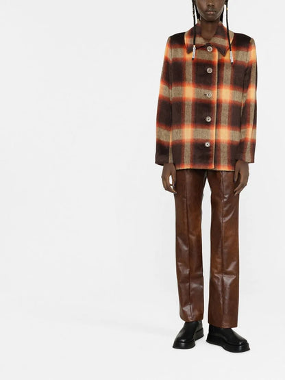 Checked Button-Up Jacket