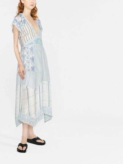 Patchwork Midi Dress