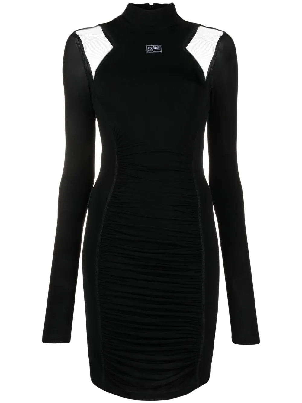 Mesh-Panel Mini Dress