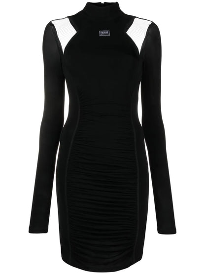 Mesh-Panel Mini Dress