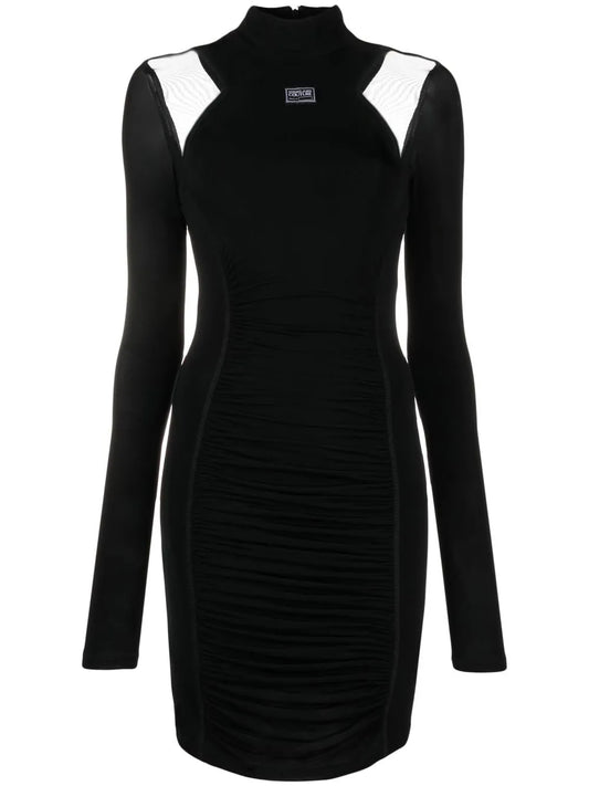 Mesh-Panel Mini Dress
