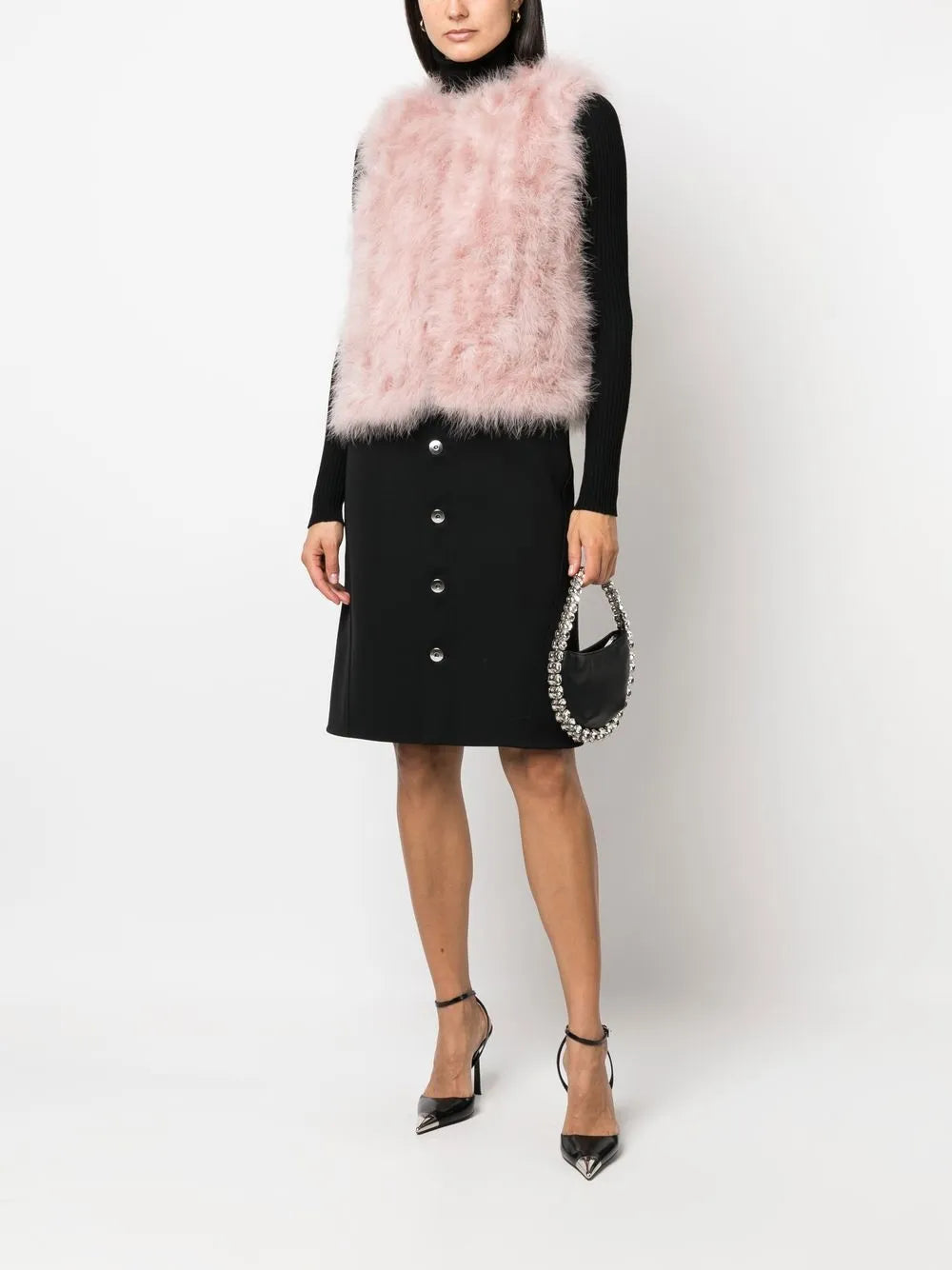 Feather-Embellished Gilet