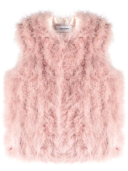 Feather-Embellished Gilet
