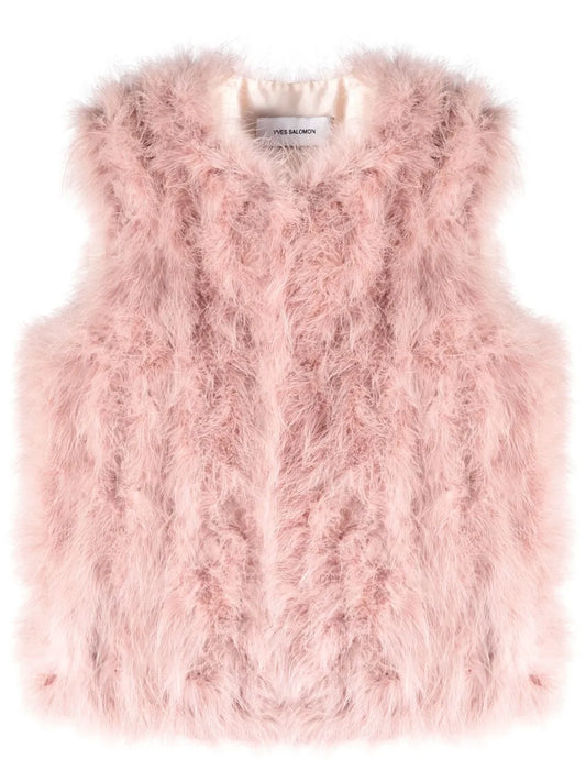 Feather-Embellished Gilet