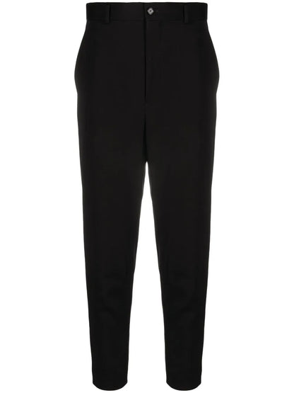 Zip-Detailing Cropped Tailored Trousers