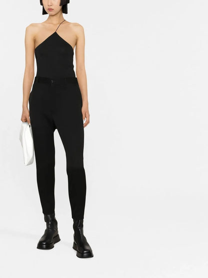 Zip-Detailing Cropped Tailored Trousers