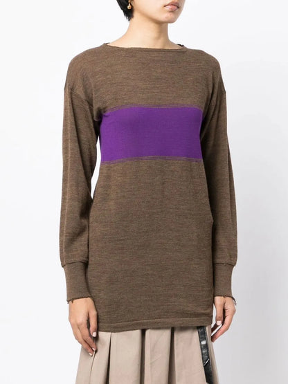 Panelled Round-Neck Jumper