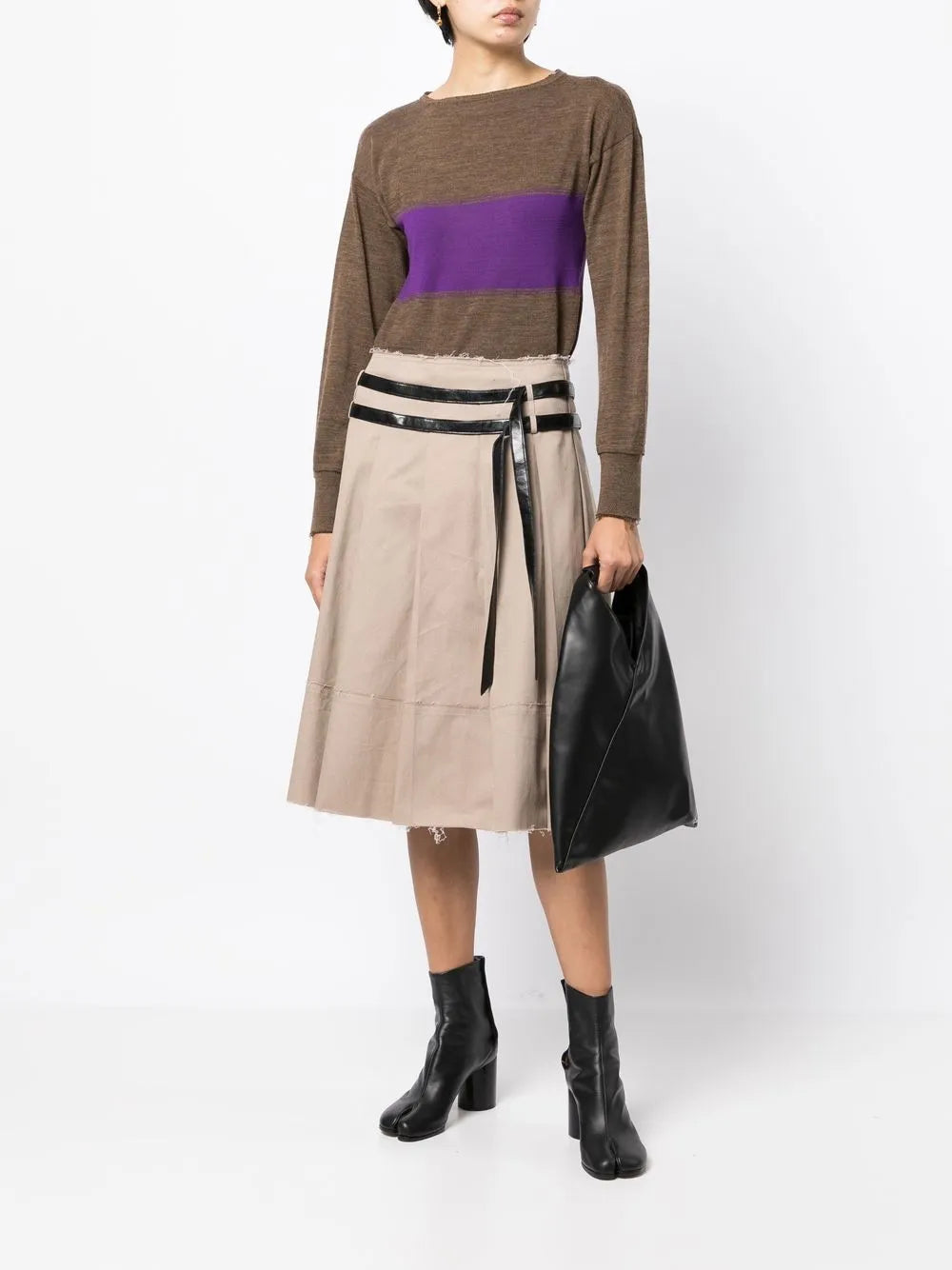 Panelled Round-Neck Jumper