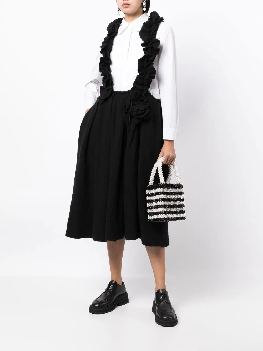 Ruffle-Trim Pinafore Dress