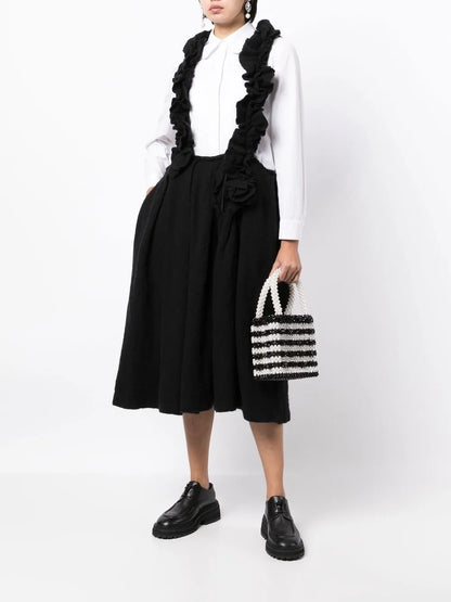 Ruffle-Trim Pinafore Dress