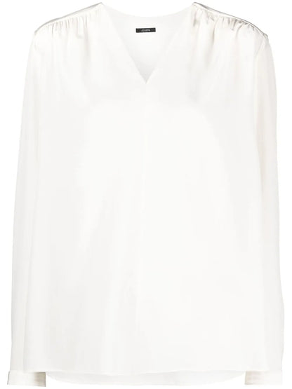 V-Neck Silk Blouse