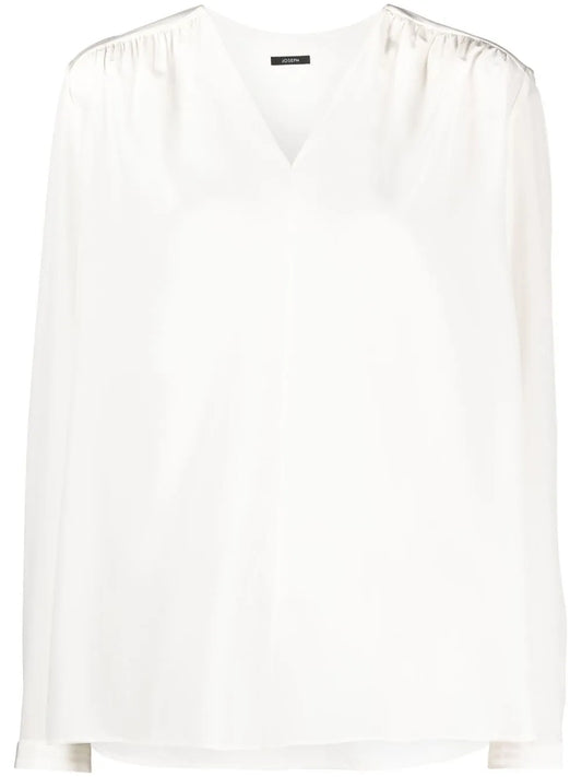 V-Neck Silk Blouse