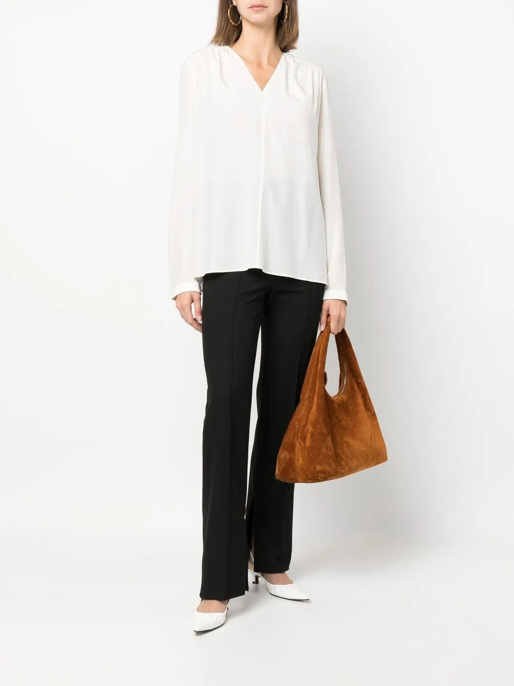 V-Neck Silk Blouse