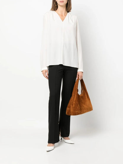 V-Neck Silk Blouse