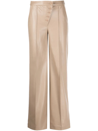 Four-Pocket Buttoned Straight Trousers