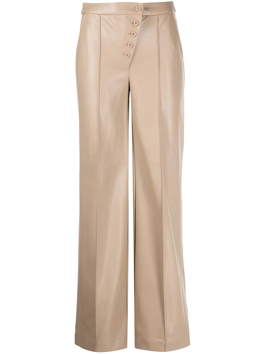 Four-Pocket Buttoned Straight Trousers