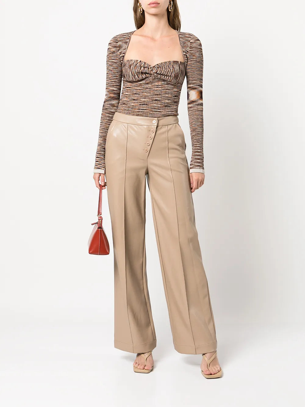 Four-Pocket Buttoned Straight Trousers