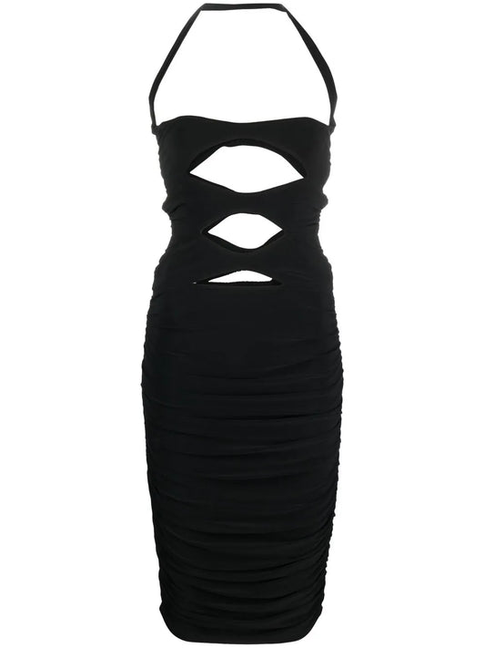 Cut-Out Detail Halterneck Dress