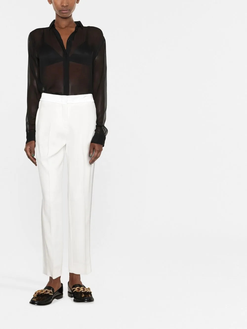 High-Waisted Tapered Trousers