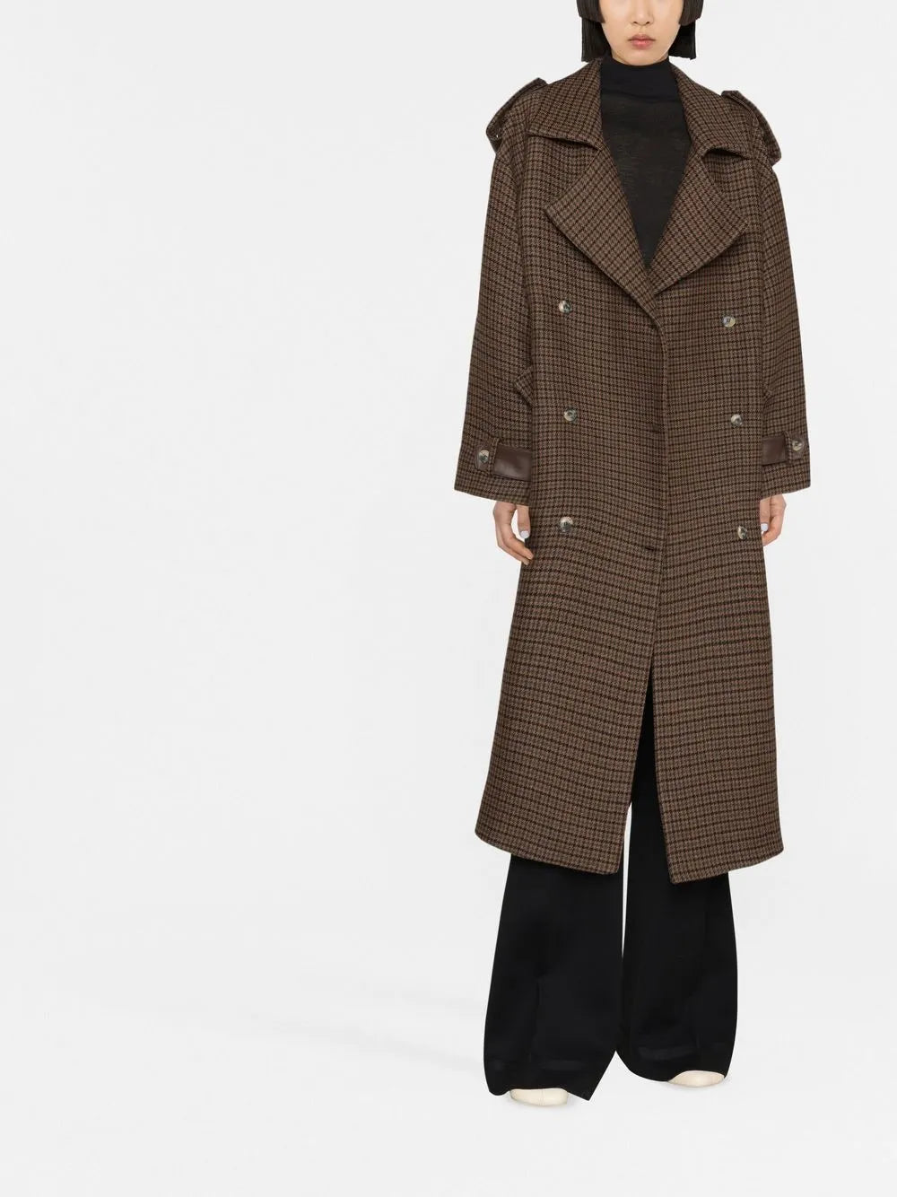 Double-Breasted Button-Fastening Coat