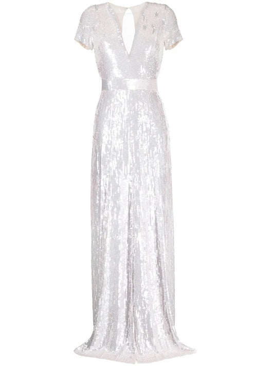 Ray Sequin-Embellished Gown