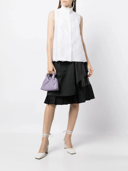 Lace-Trim Sleeveless Shirt