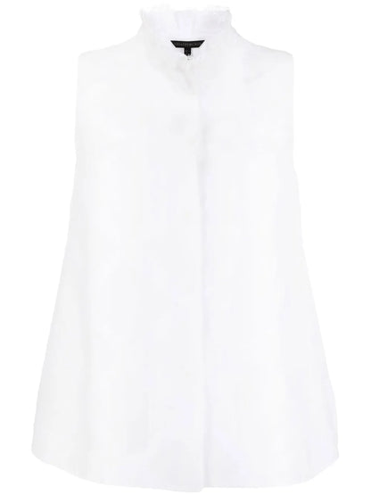 Lace-Trim Sleeveless Shirt
