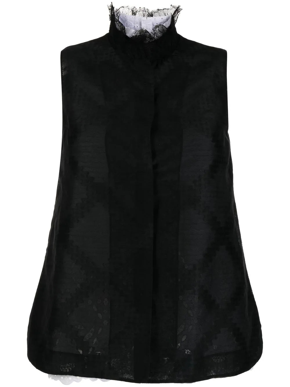 Lace-Trim Sleeveless Shirt