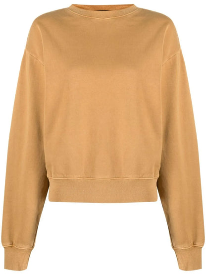 Ribbed-Detail Round-Neck Sweatshirt