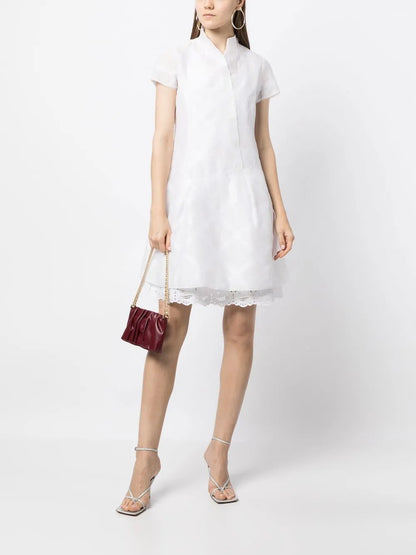 Lace-Underlay Cotton Dress