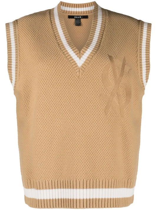 Contrasting-Trim Detail Vest